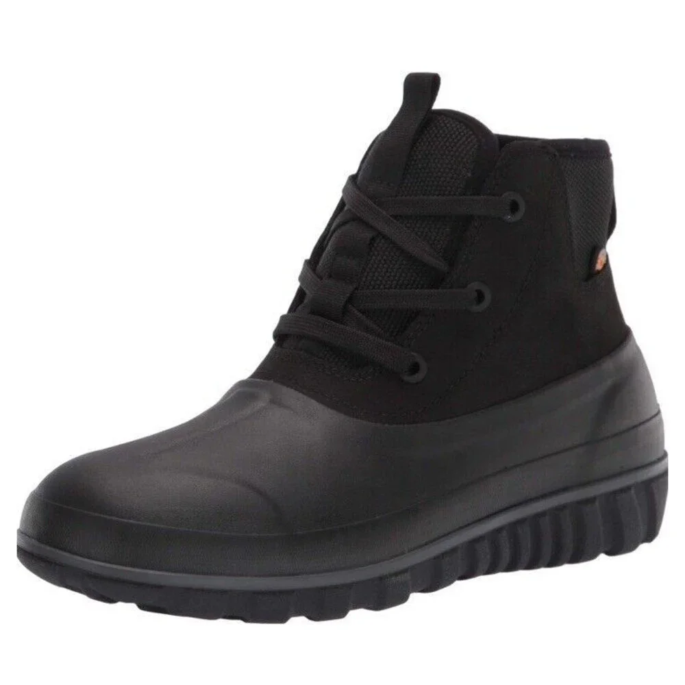 Bogs Classic Casual Lace Leather Men's Boots, Black size 10 - Picture 1 of 10